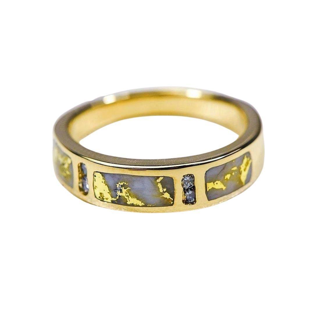 Orocal Gold Quartz Ladies Ring with Diamonds RL733D8Q-Destination Gold Detectors