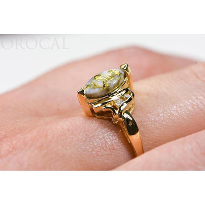 Orocal Gold Quartz Ladies Ring with Diamonds RL735D8Q-Destination Gold Detectors