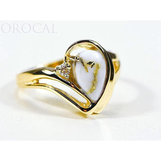 Orocal Gold Quartz Ladies Ring with Diamonds RL739D3Q-Destination Gold Detectors