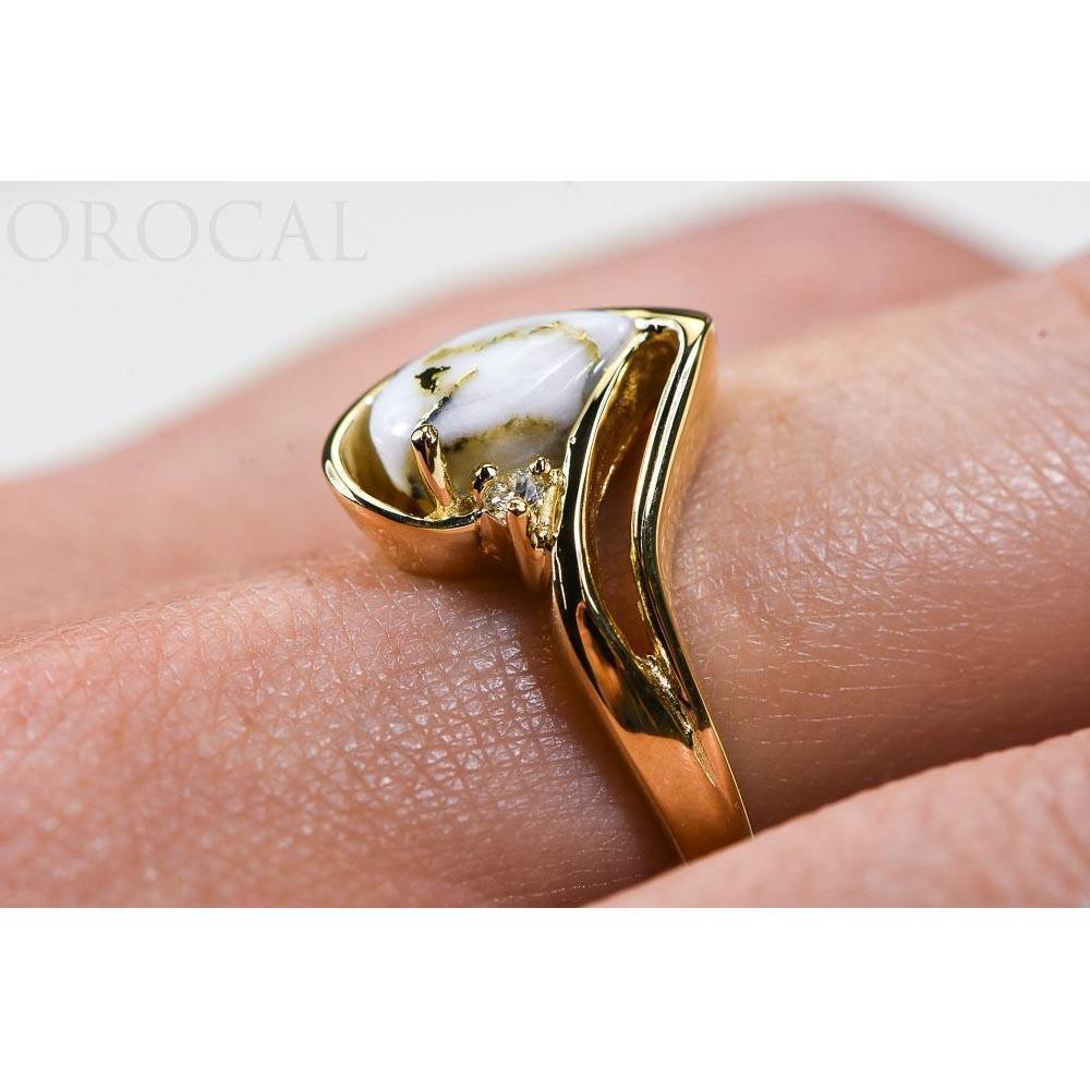 Orocal Gold Quartz Ladies Ring with Diamonds RL739D3Q-Destination Gold Detectors