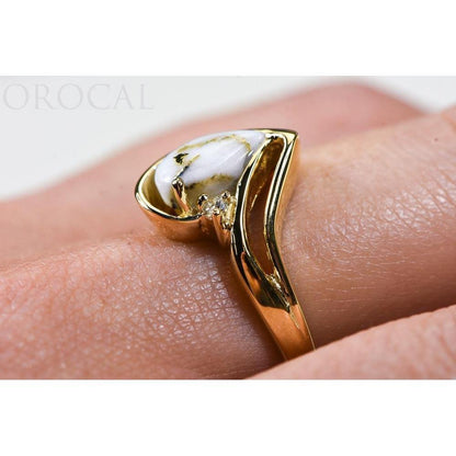 Orocal Gold Quartz Ladies Ring with Diamonds RL739D3Q-Destination Gold Detectors