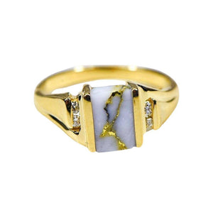 Orocal Gold Quartz Ladies Ring with Diamonds - RL743D6Q-Destination Gold Detectors