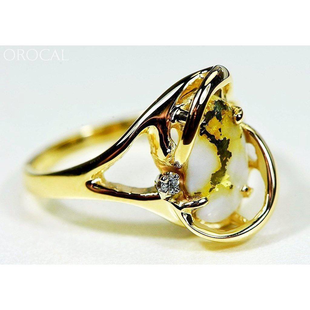 Orocal Gold Quartz Ladies Ring with Diamonds RL784SDQ-Destination Gold Detectors