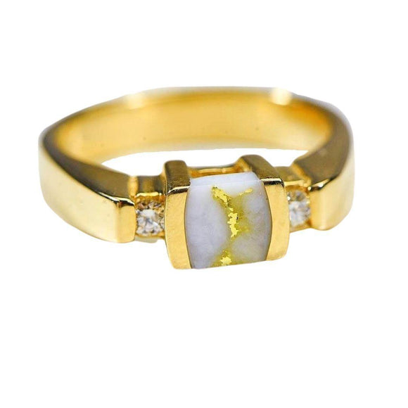 Orocal Gold Quartz Ladies Ring with Diamonds - RL842D10Q-Destination Gold Detectors
