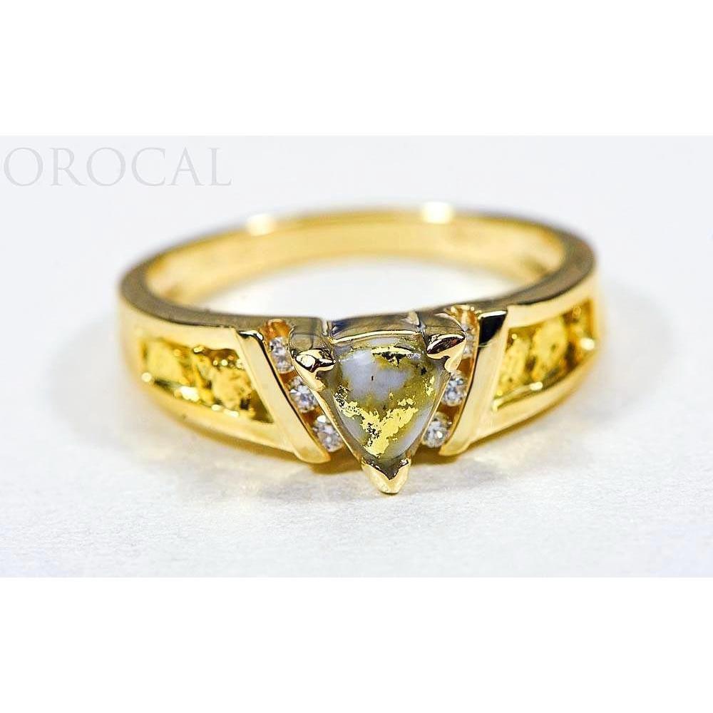 Orocal Gold Quartz Ladies Ring with Diamonds RL881D12NQ-Destination Gold Detectors