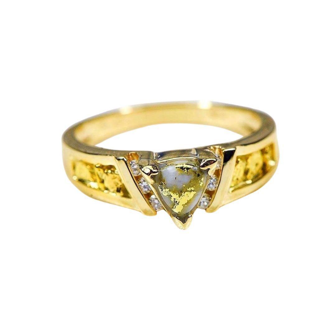 Orocal Gold Quartz Ladies Ring with Diamonds RL881D12NQ-Destination Gold Detectors