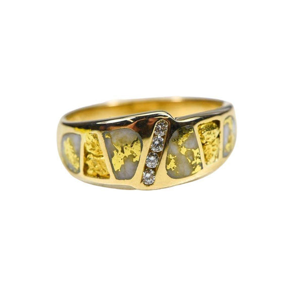 Orocal Gold Quartz Ladies Ring with Diamonds - RL882D8NQ-Destination Gold Detectors