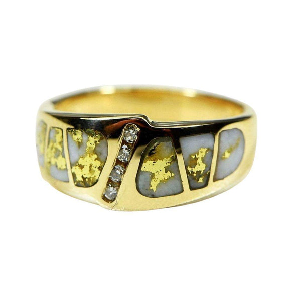 Orocal Gold Quartz Ladies Ring with Diamonds - RL882D8Q-Destination Gold Detectors