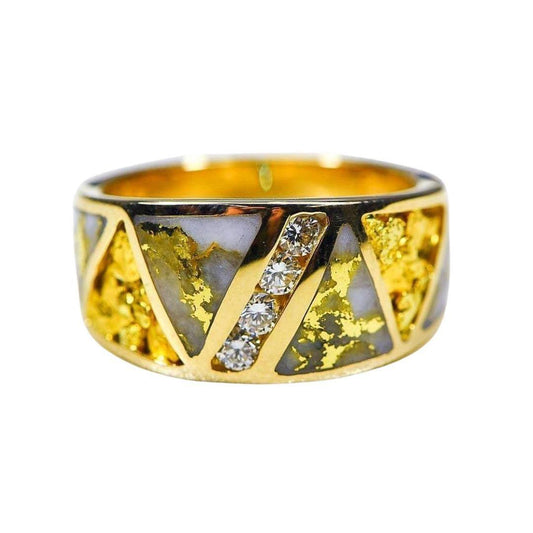 Orocal Gold Quartz Ladies Ring with Diamonds RL883D20NQ-Destination Gold Detectors