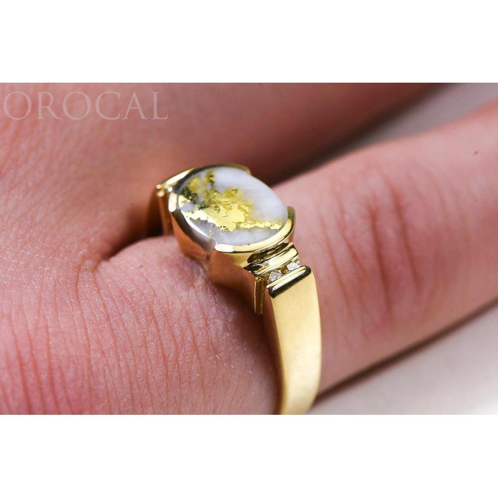 Orocal Gold Quartz Ladies Ring with Diamonds - RLDL4D6Q-Destination Gold Detectors
