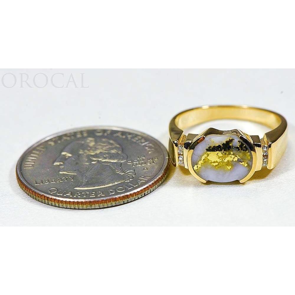 Orocal Gold Quartz Ladies Ring with Diamonds - RLDL4D6Q-Destination Gold Detectors