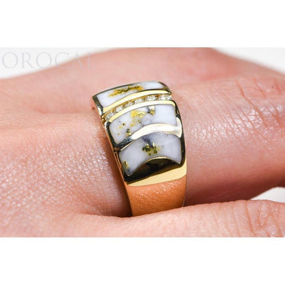 Orocal Gold Quartz Ladies Ring with Diamonds RLDL58D15Q-Destination Gold Detectors