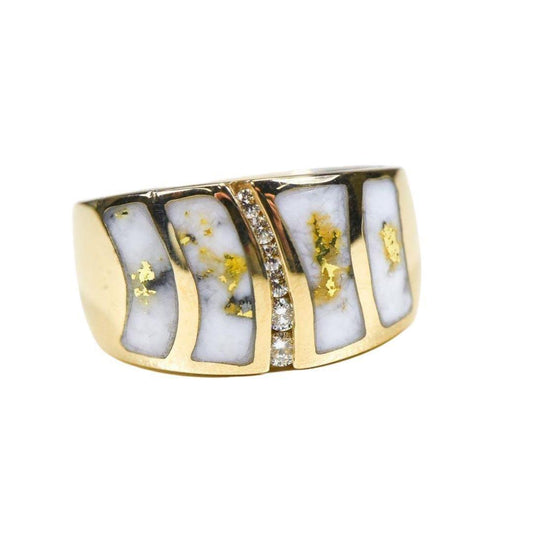Orocal Gold Quartz Ladies Ring with Diamonds RLDL58D15Q-Destination Gold Detectors