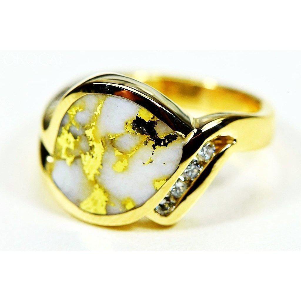 Orocal Gold Quartz Ladies Ring with Diamonds - L90D12Q-Destination Gold Detectors