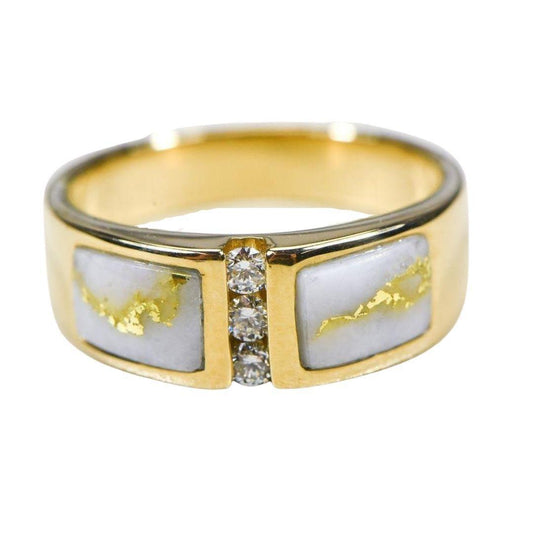 Orocal Gold Quartz Ladies Ring with Diamonds RLL1330DQ-Destination Gold Detectors