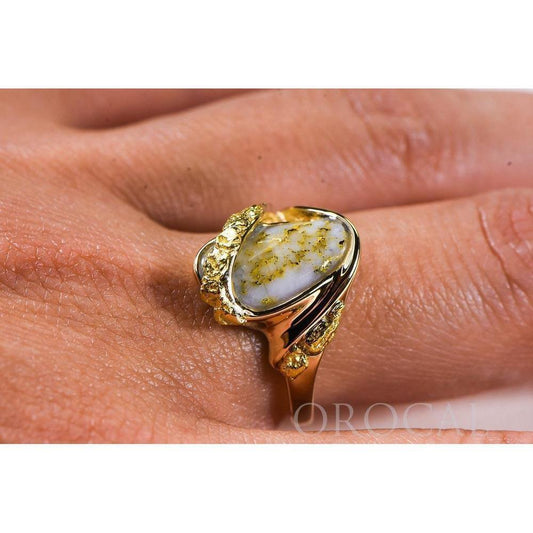 Orocal Gold Quartz Ladies Ring with Gold Nuggets RL549OLQ-Destination Gold Detectors