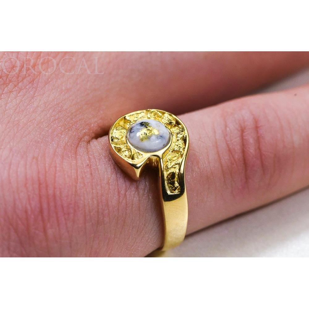 Orocal Gold Quartz Ladies Ring with Gold Nuggets RLEA5Q-Destination Gold Detectors