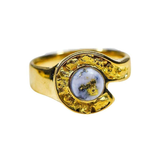 Orocal Gold Quartz Ladies Ring with Gold Nuggets RLEA5Q-Destination Gold Detectors