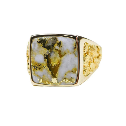 Orocal Gold Quartz Mens Ring RM1004Q-Destination Gold Detectors