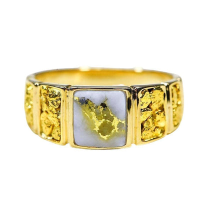 Orocal Gold Quartz Men's Ring RM1046NQ-Destination Gold Detectors