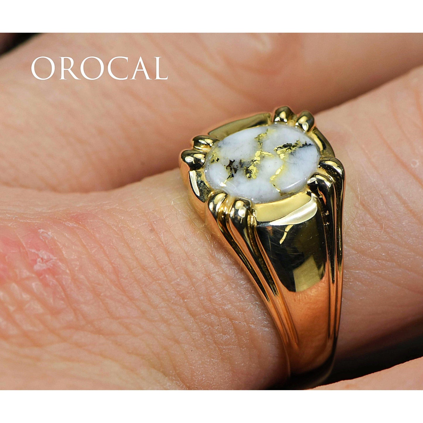 Orocal Gold Quartz Men's Ring RM791Q-Destination Gold Detectors