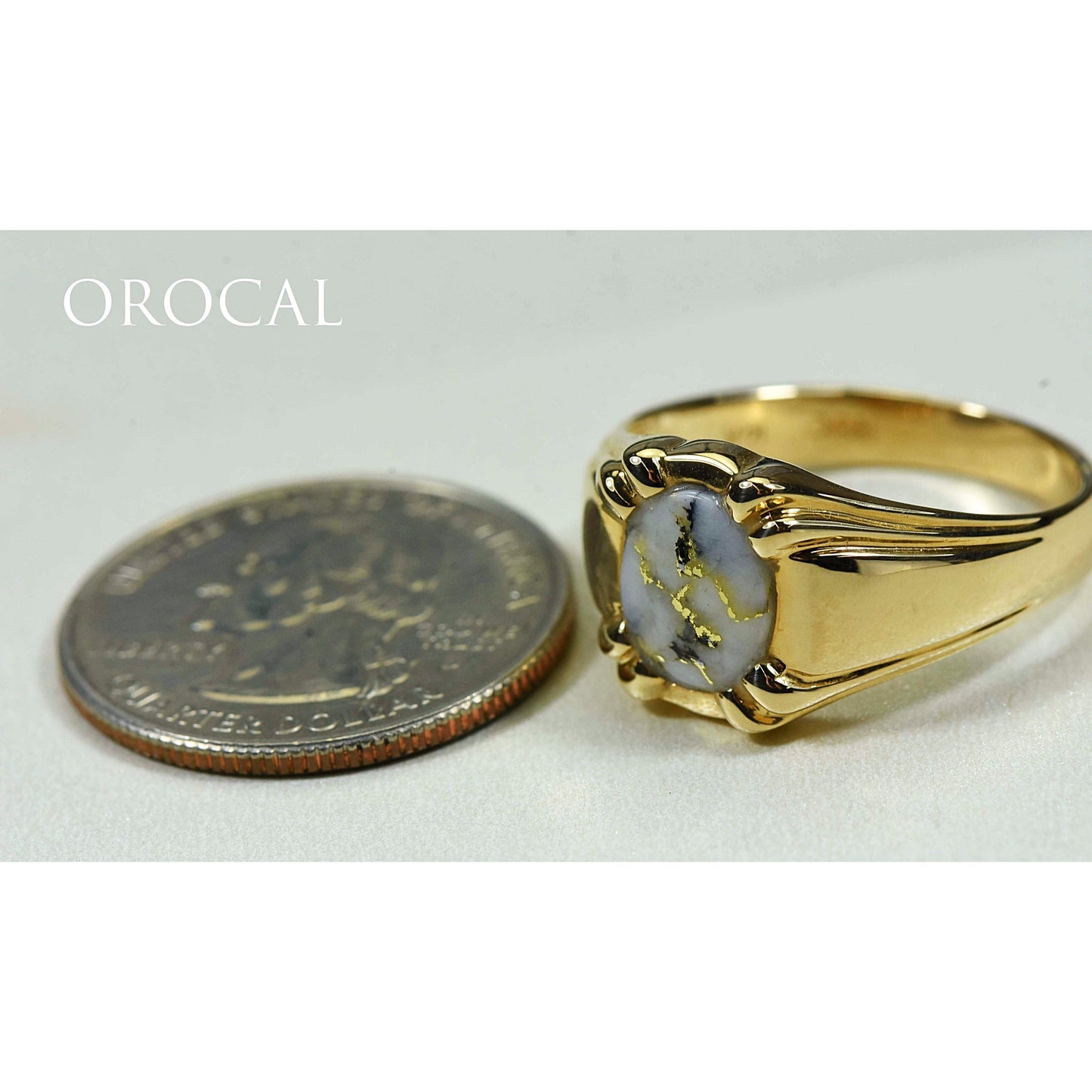 Orocal Gold Quartz Men's Ring RM791Q-Destination Gold Detectors