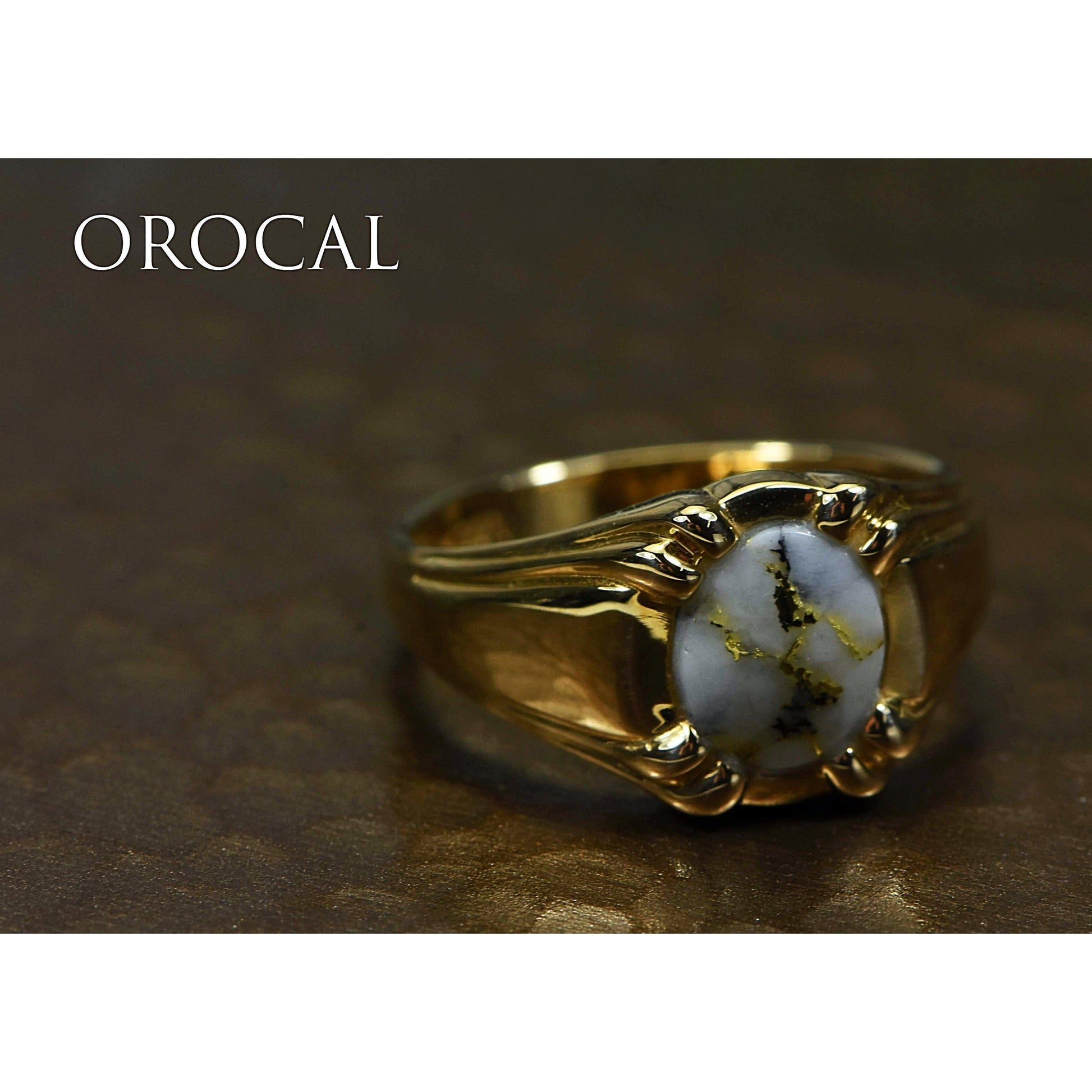 Orocal Gold Quartz Men's Ring RM791Q-Destination Gold Detectors