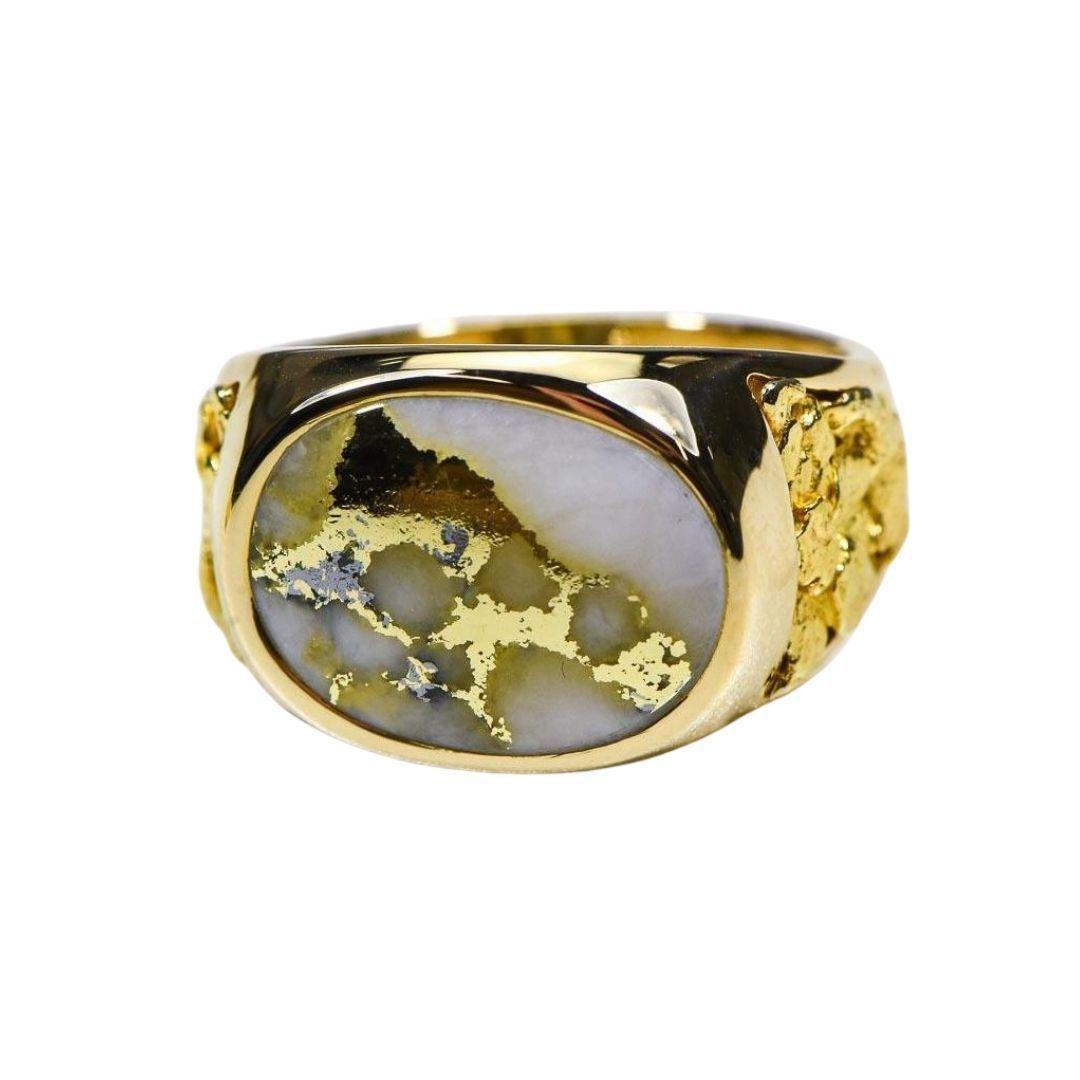 Orocal Gold Quartz Men's Ring RM802Q-Destination Gold Detectors