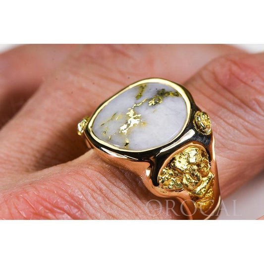 Orocal Gold Quartz Mens Ring RM832Q-Destination Gold Detectors