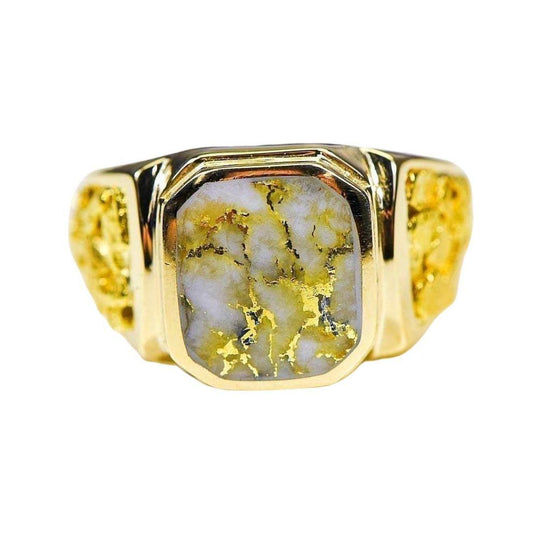 Orocal Gold Quartz Mens Ring RM962Q-Destination Gold Detectors