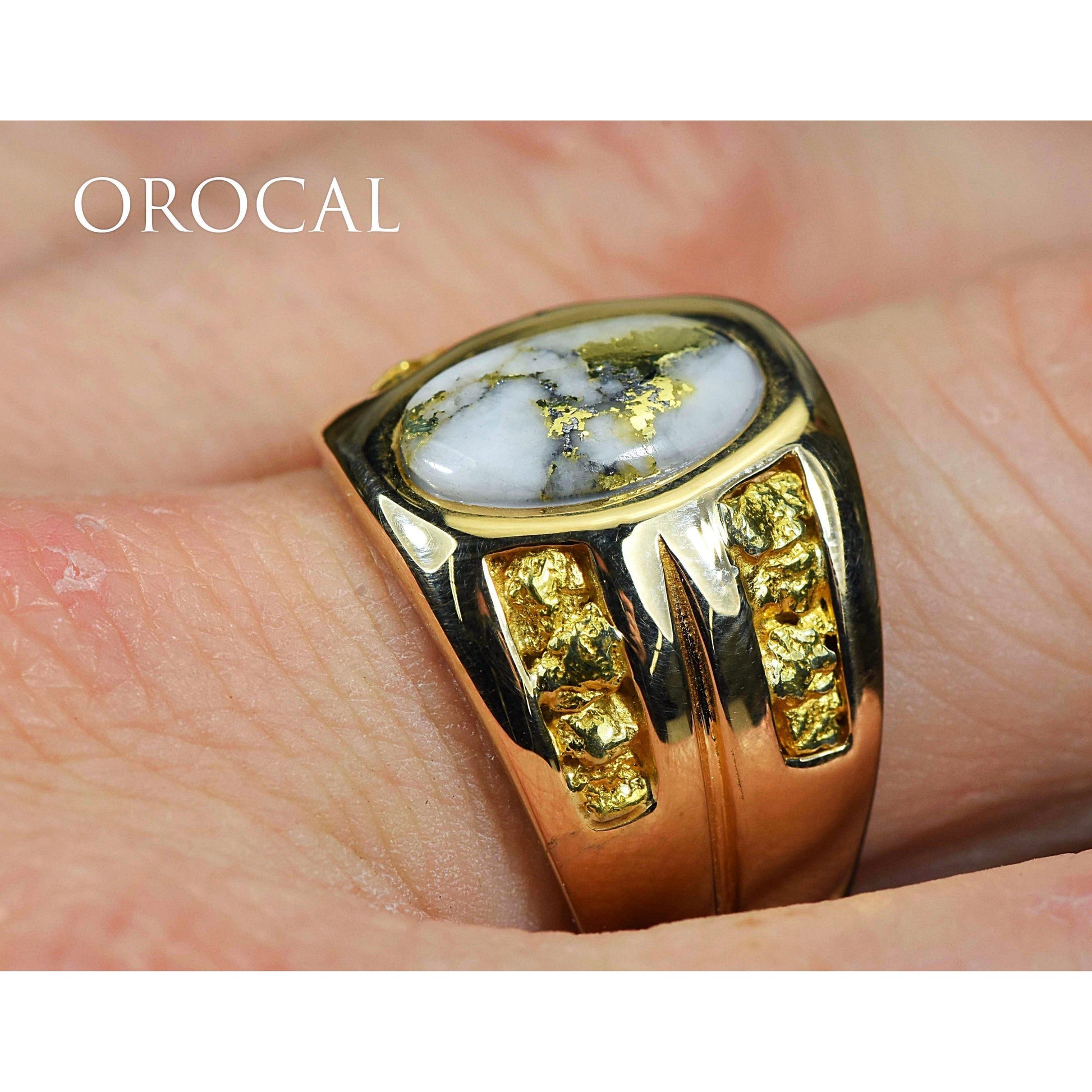 Orocal Gold Quartz Men's Ring RMDL77Q-Destination Gold Detectors