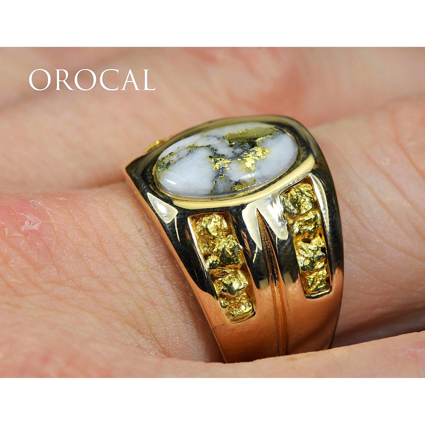 Orocal Gold Quartz Men's Ring RMDL77Q-Destination Gold Detectors