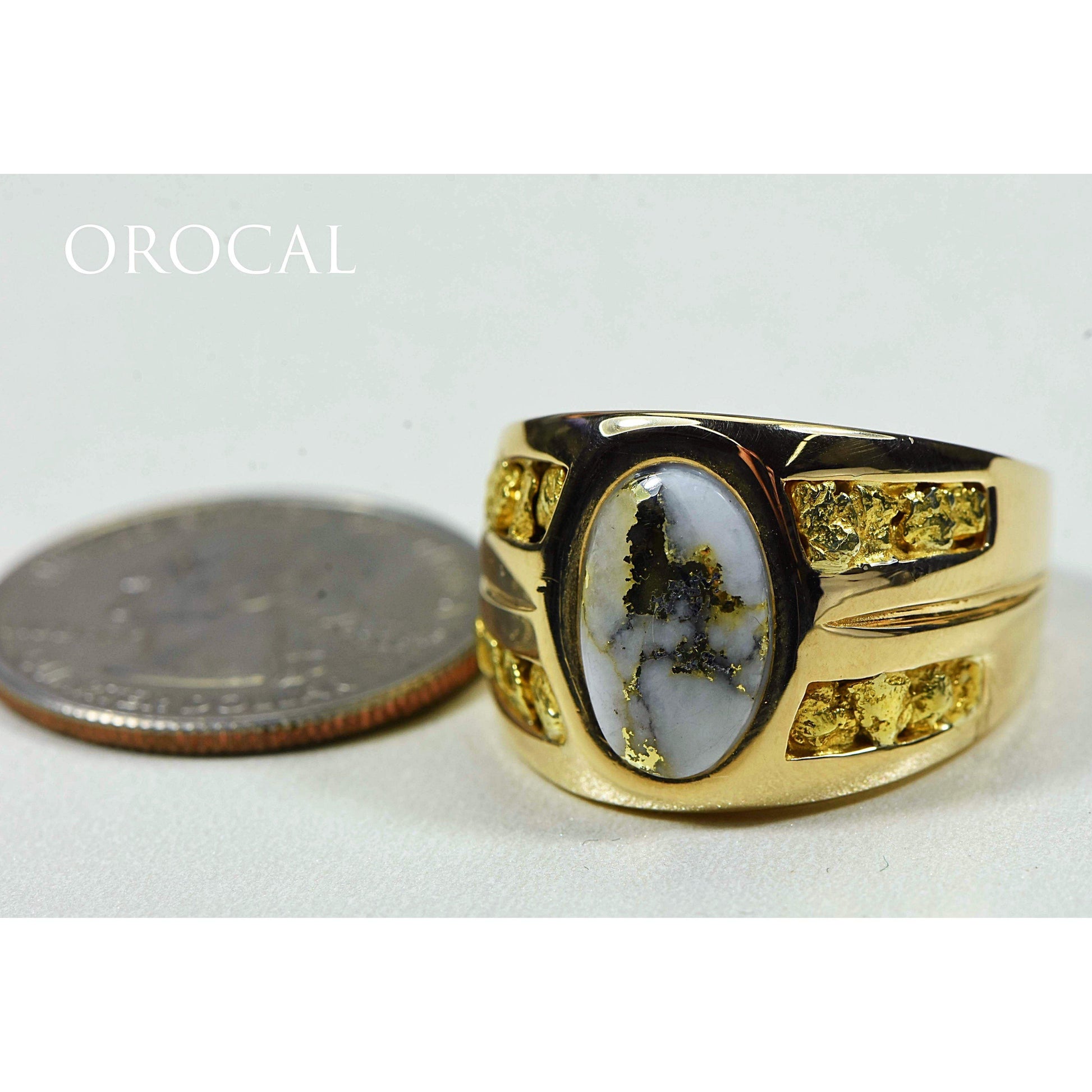 Orocal Gold Quartz Men's Ring RMDL77Q-Destination Gold Detectors