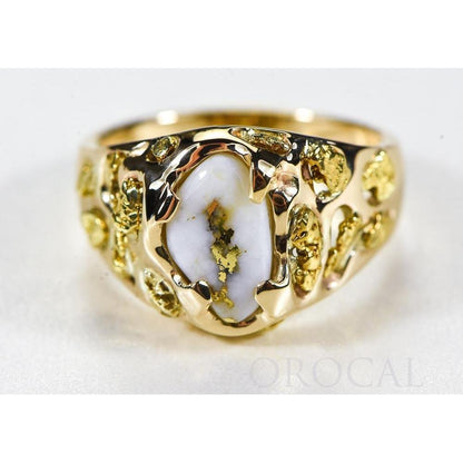 Orocal Gold Quartz Mens Ring RMEQ103S-Destination Gold Detectors