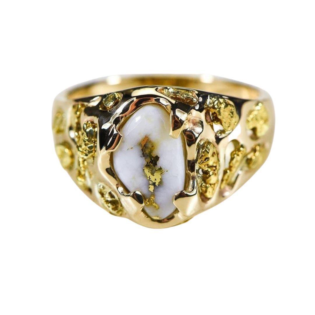 Orocal Gold Quartz Mens Ring RMEQ103S-Destination Gold Detectors