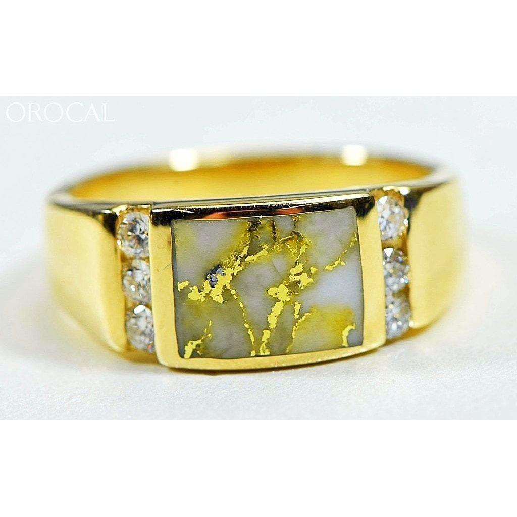 Orocal Gold Quartz Mens Ring with Diamonds RM1052D42Q-Destination Gold Detectors