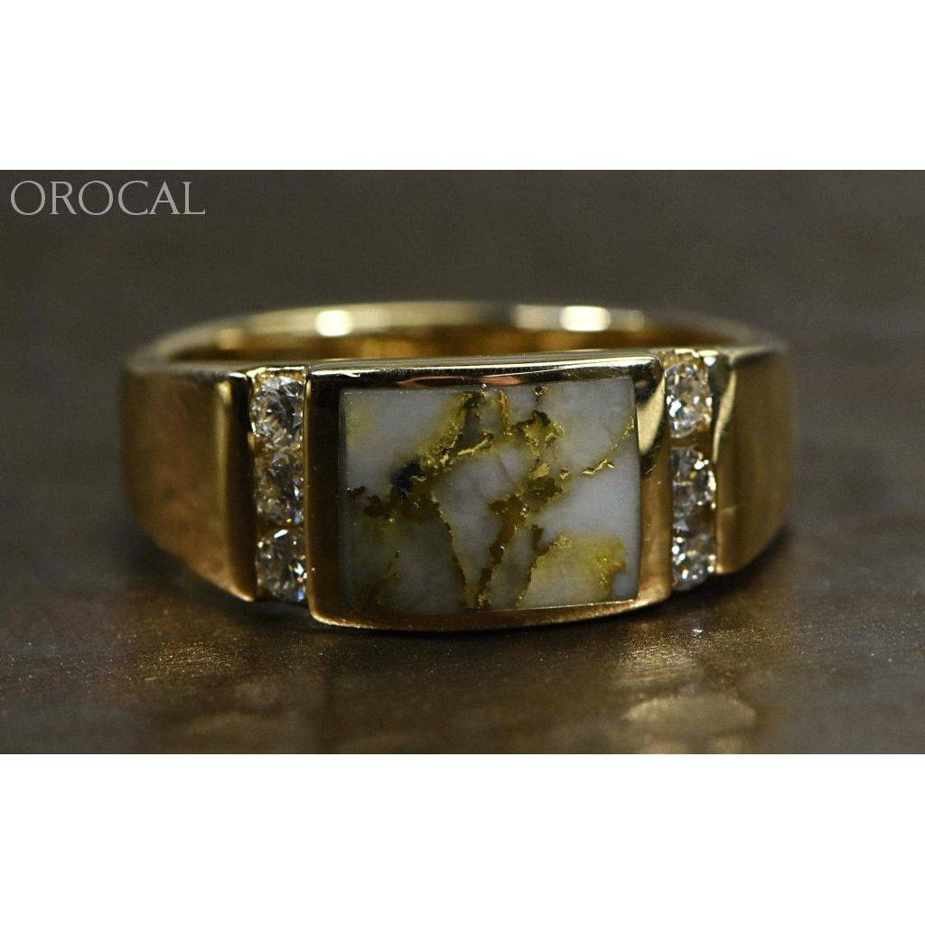 Orocal Gold Quartz Mens Ring with Diamonds RM1052D42Q-Destination Gold Detectors