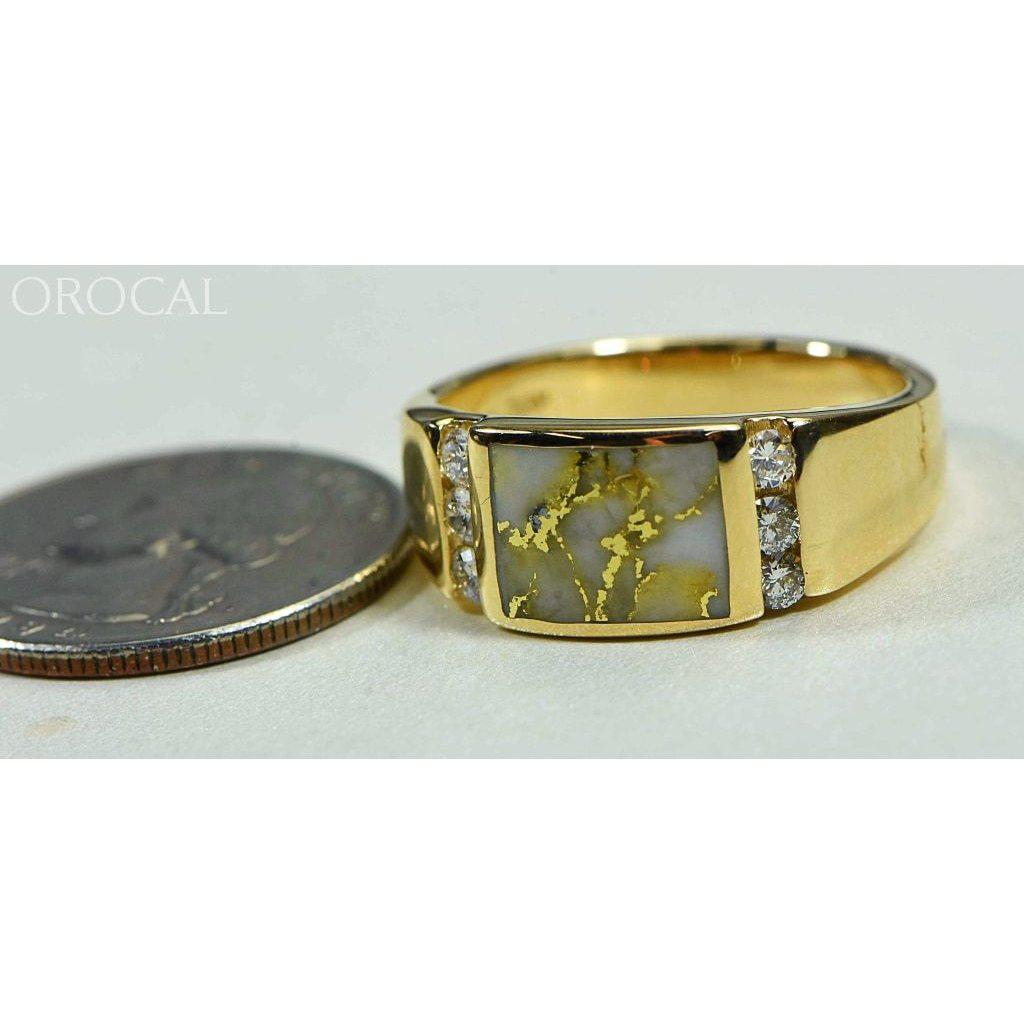 Orocal Gold Quartz Mens Ring with Diamonds RM1052D42Q-Destination Gold Detectors