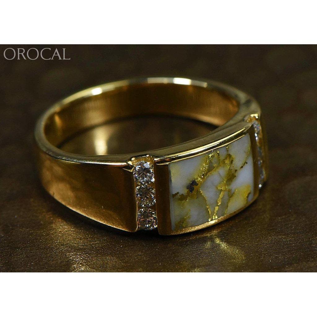 Orocal Gold Quartz Mens Ring with Diamonds RM1052D42Q-Destination Gold Detectors