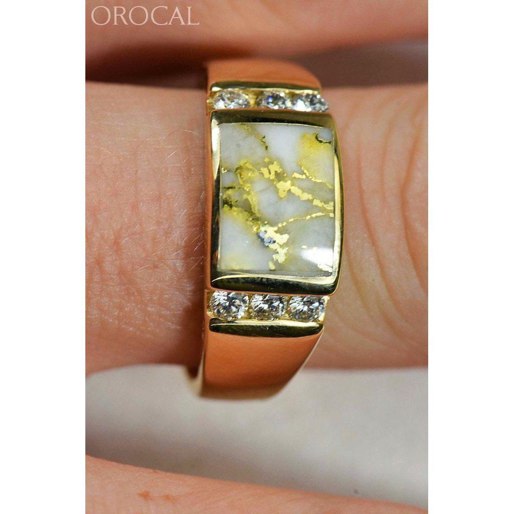 Orocal Gold Quartz Mens Ring with Diamonds RM1052D42Q-Destination Gold Detectors