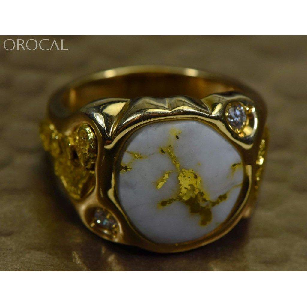 Orocal Gold Quartz Mens Ring with Diamonds RM518D20Q-Destination Gold Detectors