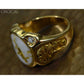 Orocal Gold Quartz Mens Ring with Diamonds RM518D20Q-Destination Gold Detectors