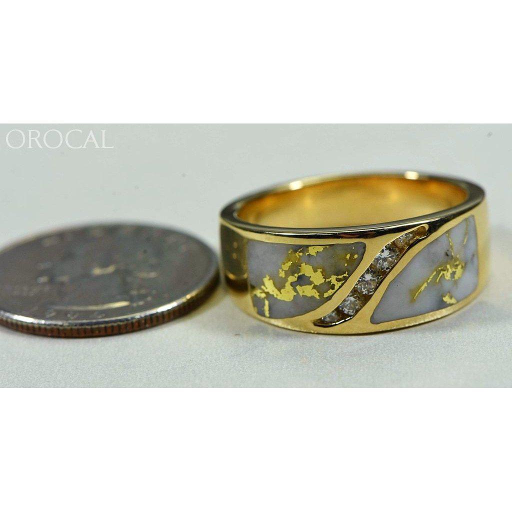 Orocal Gold Quartz Mens Ring with Diamonds RM673D27Q-Destination Gold Detectors