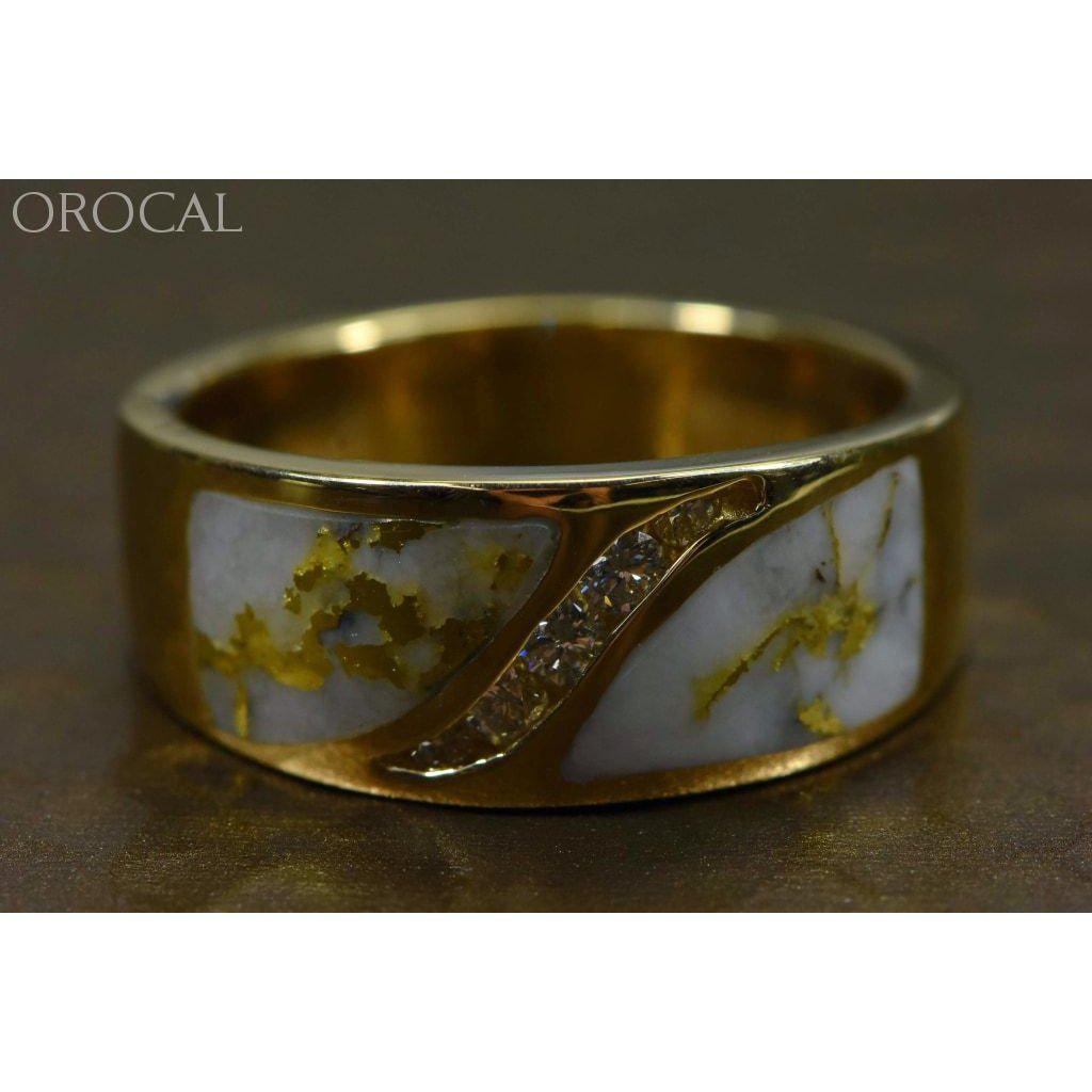 Orocal Gold Quartz Mens Ring with Diamonds RM673D27Q-Destination Gold Detectors