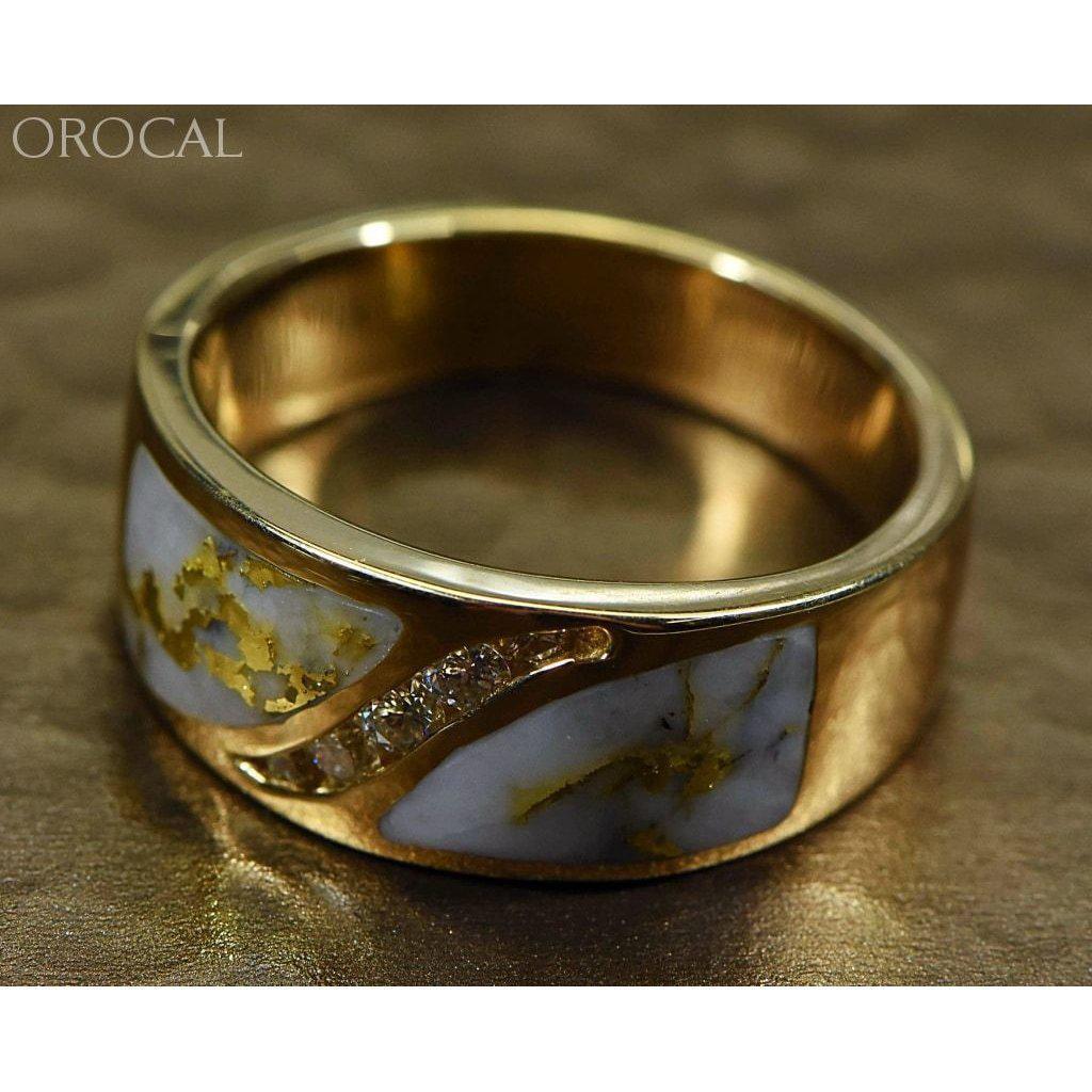 Orocal Gold Quartz Mens Ring with Diamonds RM673D27Q-Destination Gold Detectors