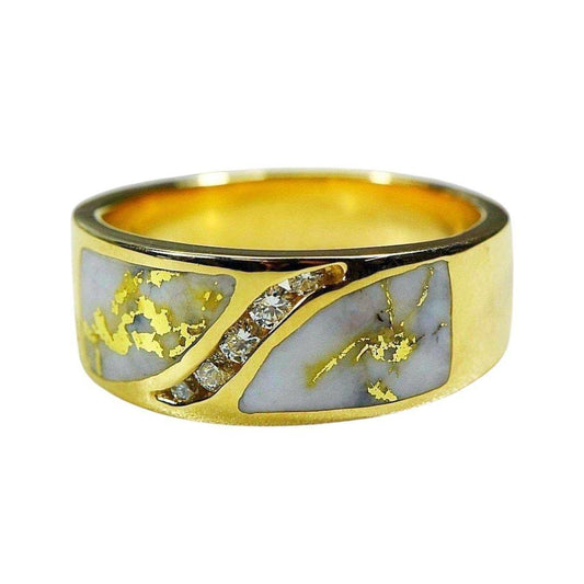 Orocal Gold Quartz Mens Ring with Diamonds RM673D27Q-Destination Gold Detectors