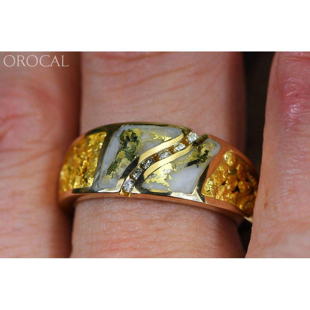 Orocal Gold Quartz Men's Ring with Diamonds RM731D14NQ-Destination Gold Detectors