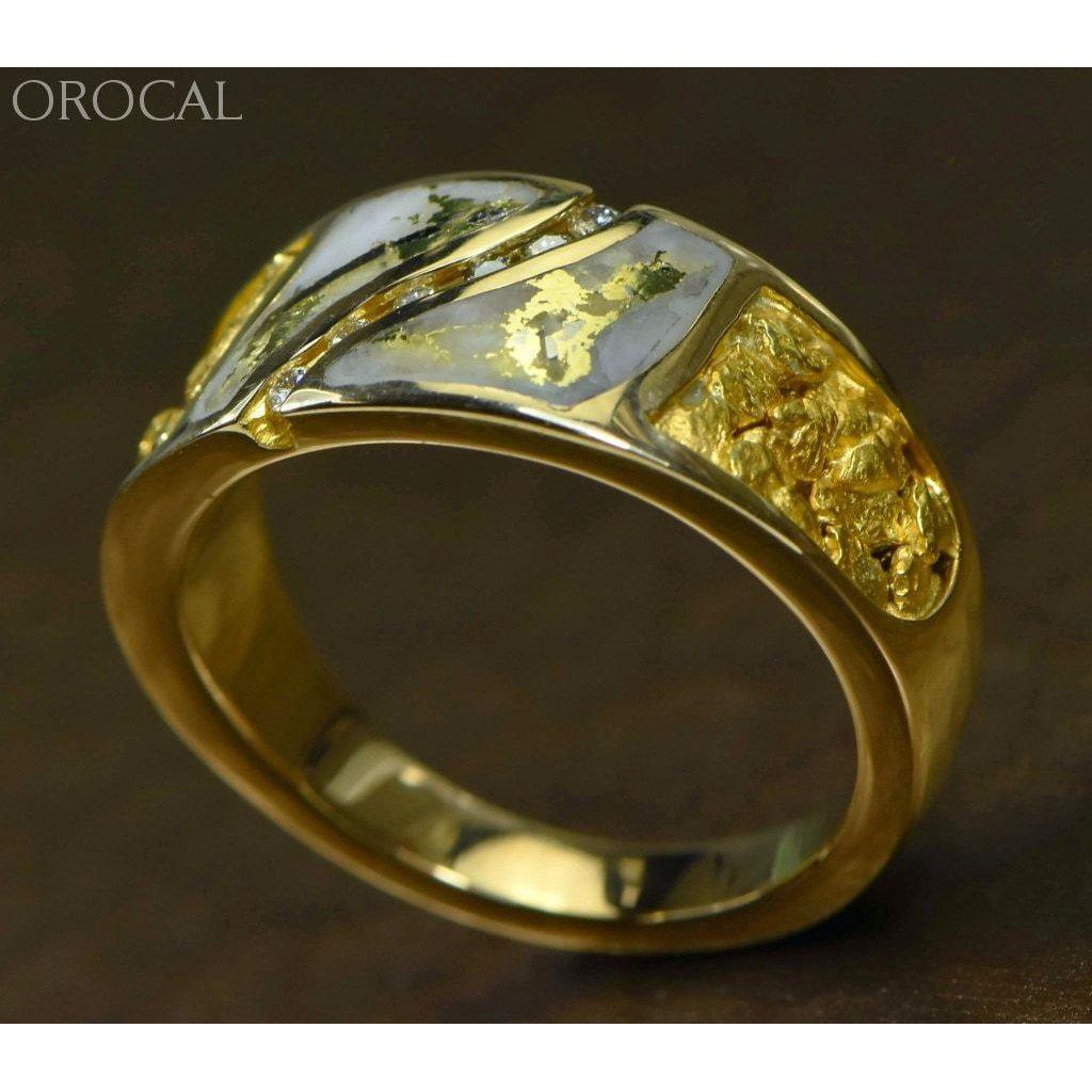 Orocal Gold Quartz Men's Ring with Diamonds RM731D14NQ-Destination Gold Detectors
