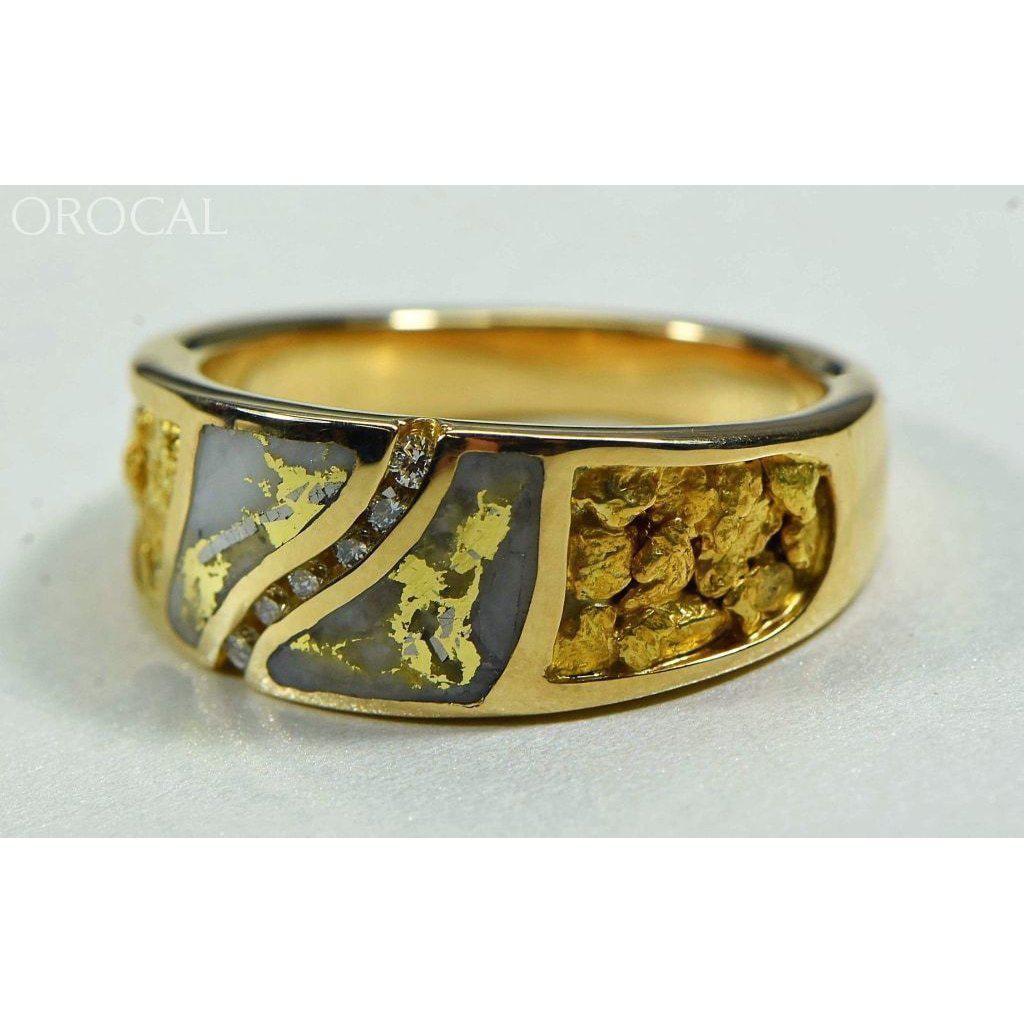 Orocal Gold Quartz Men's Ring with Diamonds RM731D14NQ-Destination Gold Detectors