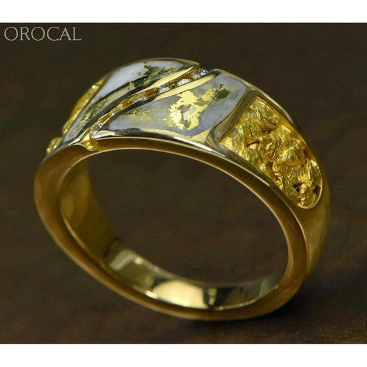 Orocal Gold Quartz Men's Ring with Diamonds RM731D14NQ-Destination Gold Detectors